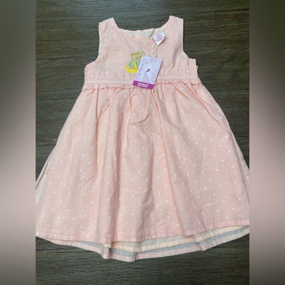 Tommy Bahama Sleeveless Dress Pjnk with embroidered front and cut out in back 3T